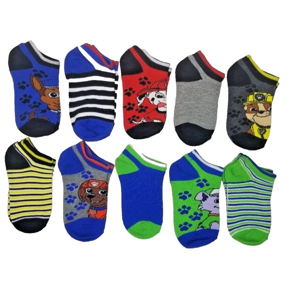 Paw Patrol 10-Pack No Show Socks - New - Picture 1 of 4